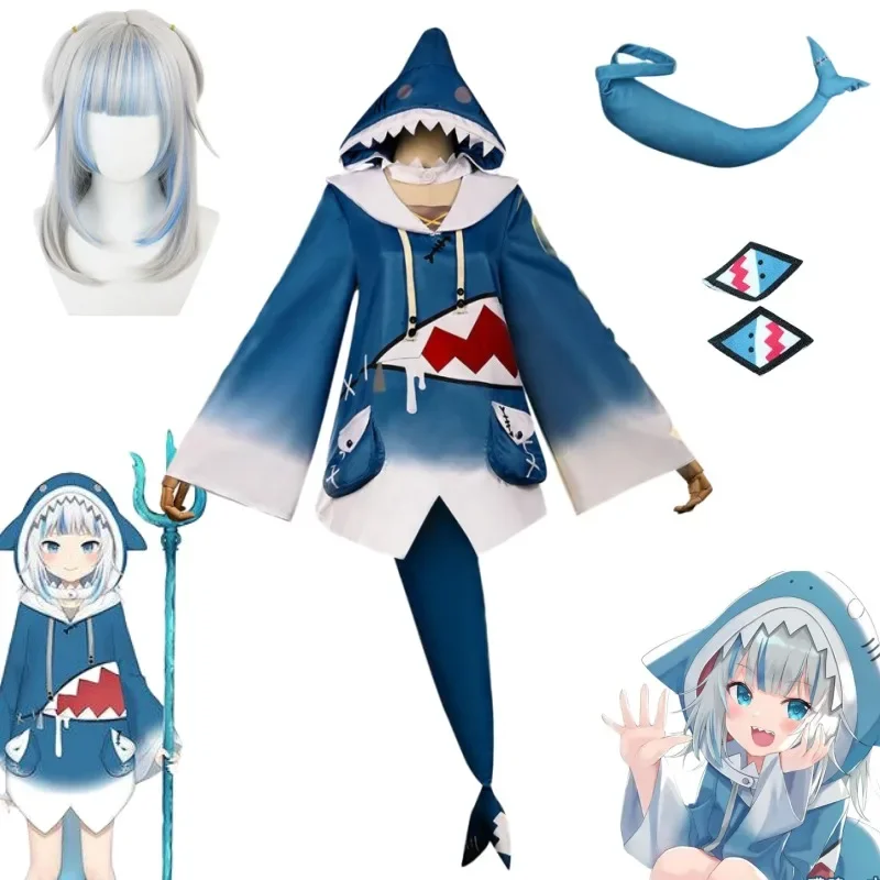 Anime Cosplay Youtuber - Hololive Gawr Gura 코스프레 의상 ENG