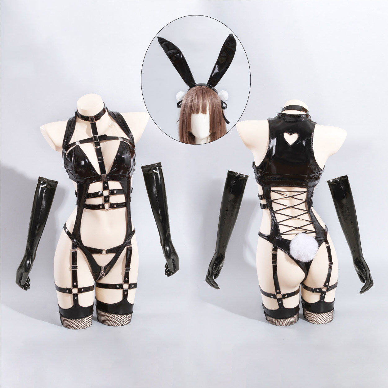 레스트레인트 버니걸 코스프레 의상 여성 섹시 가죽 바디 - Anime Cosplay Bunny 리뷰 및 가격